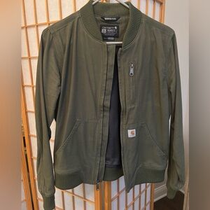 Carhartt Olive Green Rugged Flex Women's Bomber Jacket